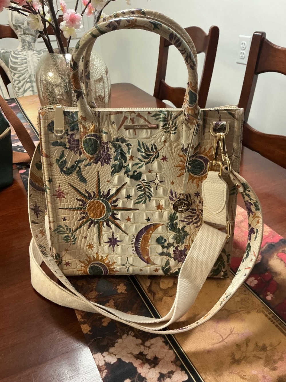 NWOT Brahmin Caroline Satchel Vitality Celestial Melbourne Leather - Picture 2 of 9